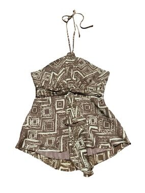 BCBGMAXAZRIA Flowy Halter Top